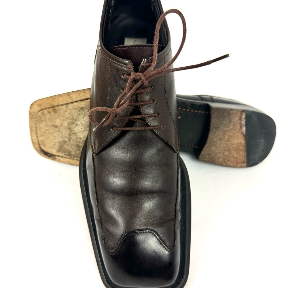 MEZLAN Brown Leather Square Toe Derby Dress Shoe Men’s Size 9 M